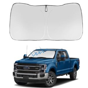 proadsy 2024 upgrade front windshield sun shade foldable sunshade protector custom fit 2017-2024 ford super duty f-250 f250 f-350 f350 f-450 f450 f-550 f550 2door 4door pickup accessories