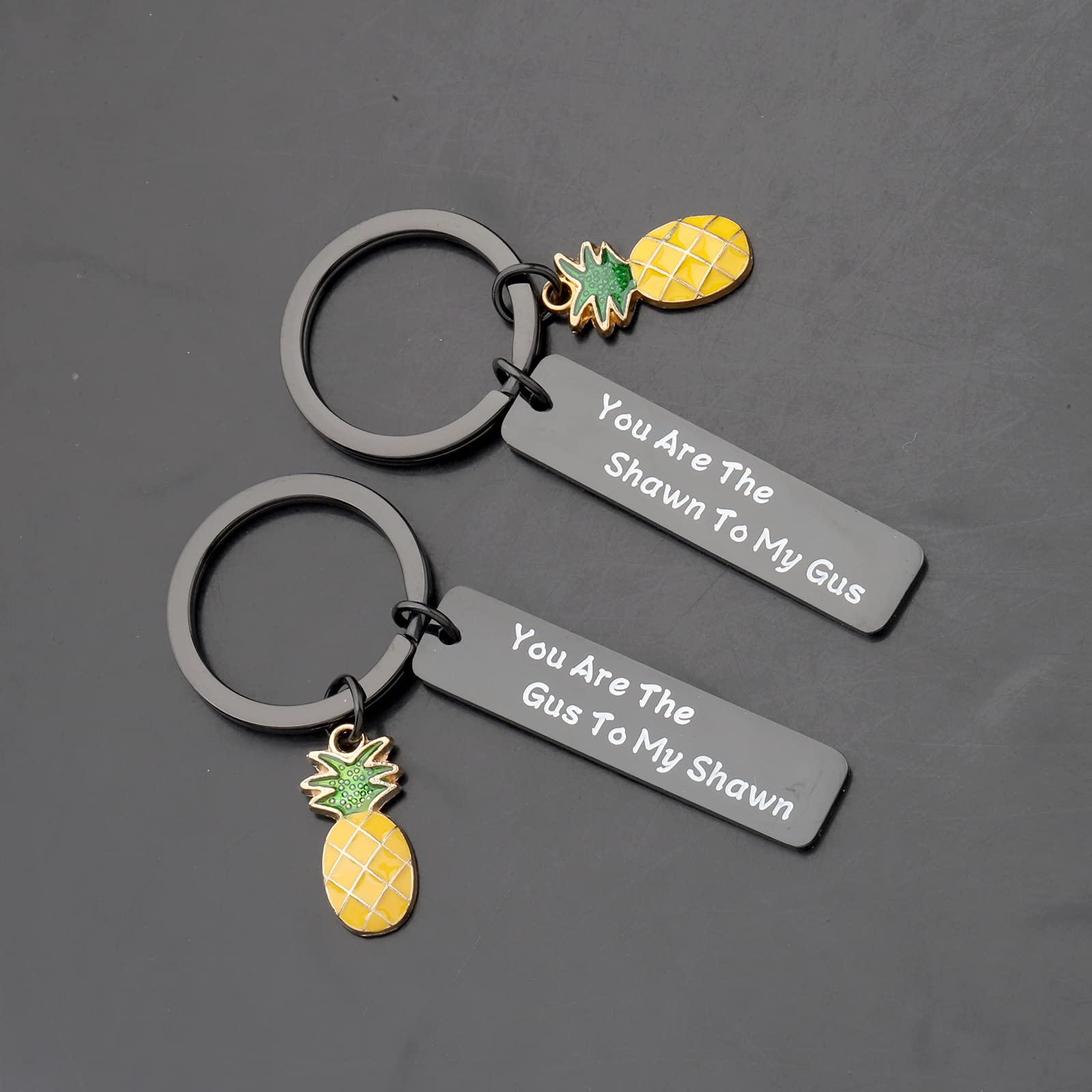 FAADBUK TV Show Inspired Keychain Friendship Keychain Set You Are The Shawn to My Gus Shawn & Gus Gift for Friends (Shawn to My Gus Black)