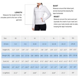 BALEAF Women's Fleece Running Jacket Water Resistant Full Zip Winter Cold Weather Gear Thermal Cycling Workout Jackets White L