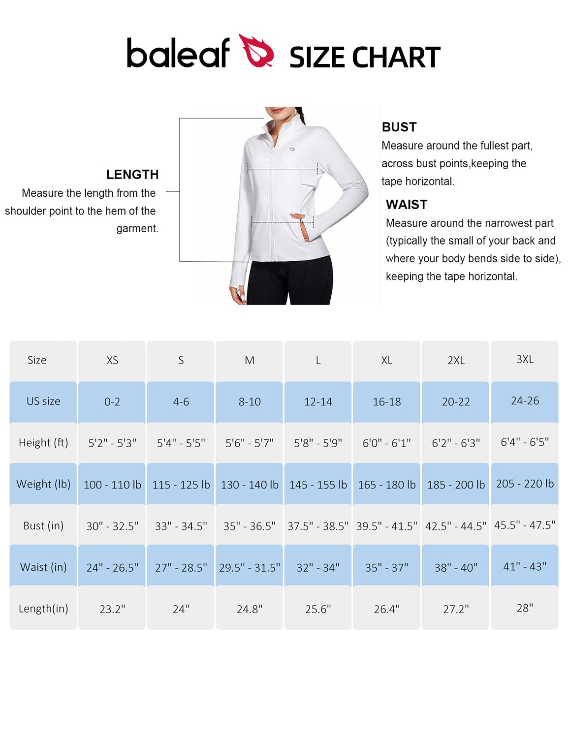 BALEAF Women's Fleece Running Jacket Water Resistant Full Zip Winter Cold Weather Gear Thermal Cycling Workout Jackets White L