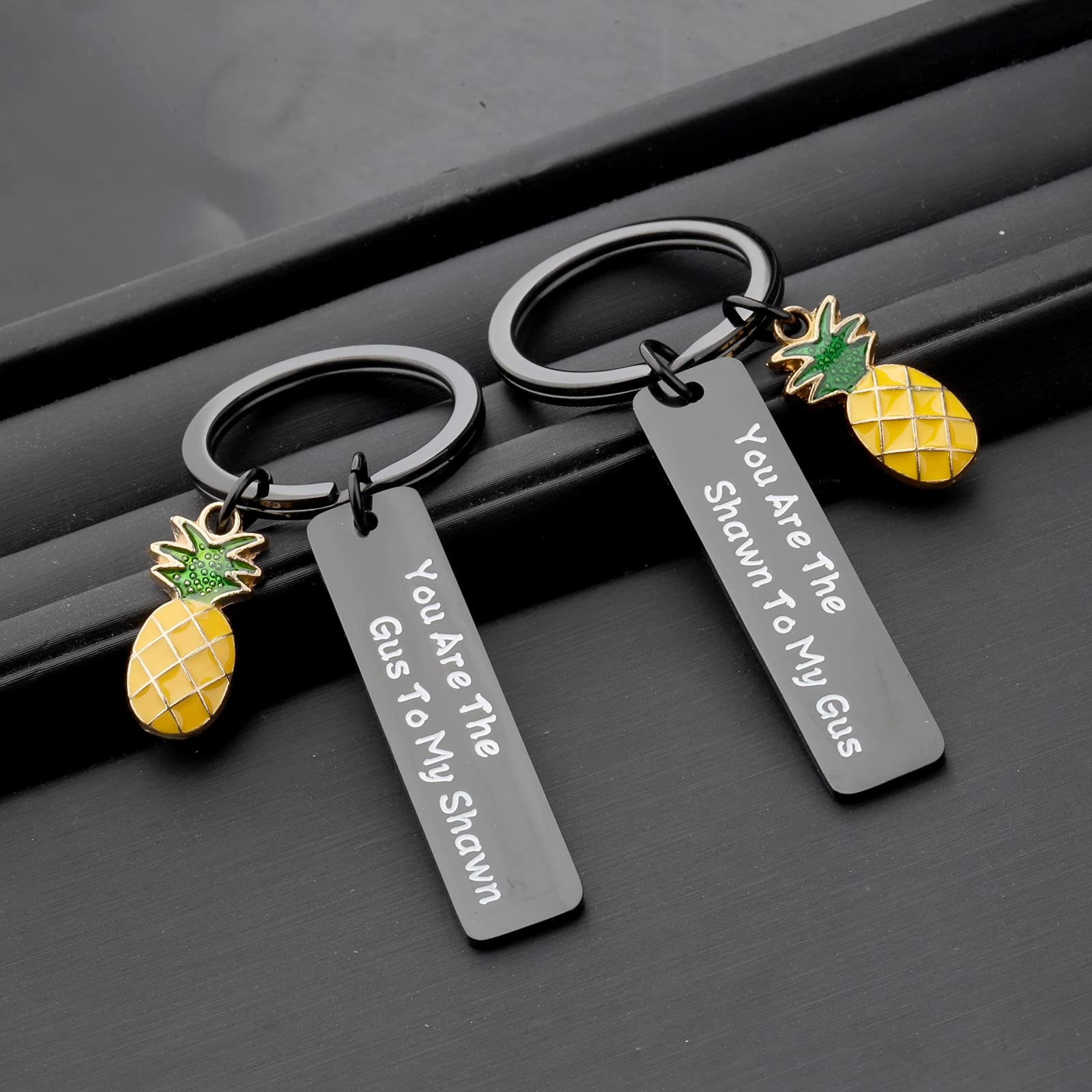 FAADBUK TV Show Inspired Keychain Friendship Keychain Set You Are The Shawn to My Gus Shawn & Gus Gift for Friends (Shawn to My Gus Black)