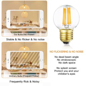 Dimmable G16.5 LED Bulbs,E26 Edison LED Light Bulbs,6W Equal 60 Watt Light Bulb,600lm,Soft White 3000K,Globe Light Bulb for Pendant,Vintage LED Filament Edison Candle Bulb With Decorative,6Pack.