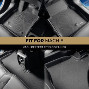 3D MAXpider Custom Fit Kagu Floor Mat (Black) Compatible with Ford Mustang Mach-E 2021-2024 - Full Set