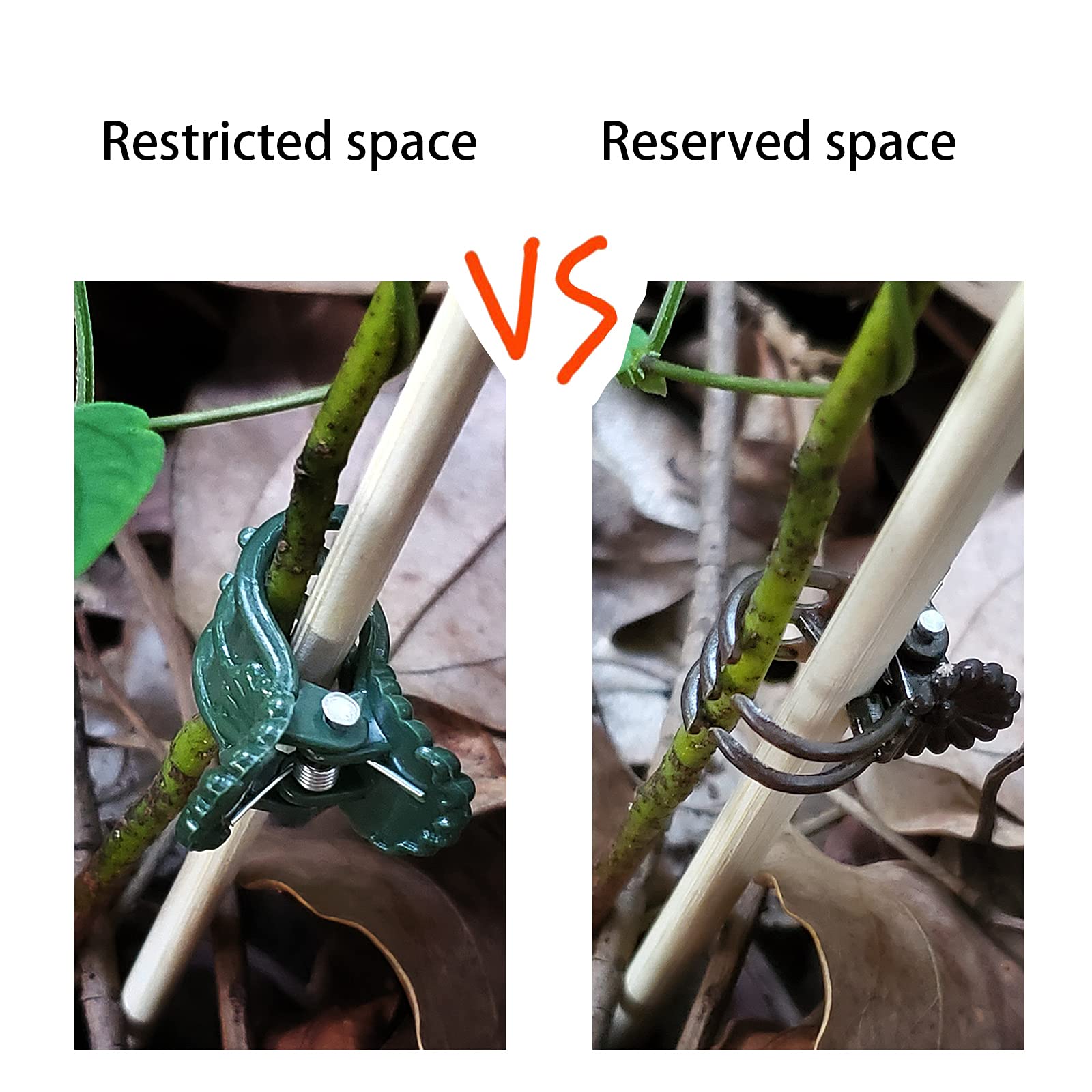 Heeqinn Toothy Orchid Clips, Plant Clips for Climbing Plants Stakes, Can be Used to Clip The stem to Bamboo Stakes, Plant cage or Anything That can Provide Support(100pcs)