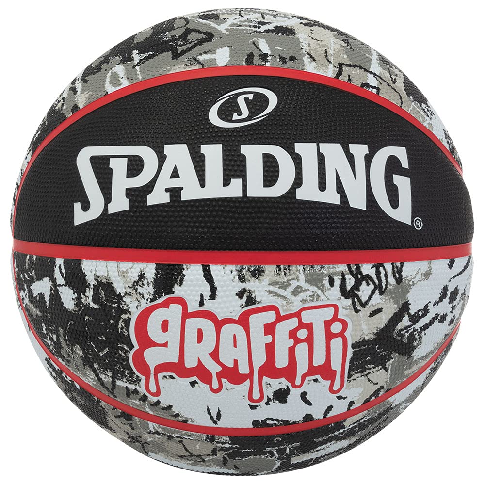 Spalding 84-378Z Graffiti Basketball Black x Red No. 7 Ball Basketball Basket