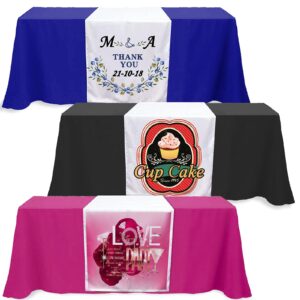 Skartam Custom Table Runner with Business Logo Up to 36"x72" Personalized Customized Tablecloth Runners for Wedding Tradeshow Events (36"x72")