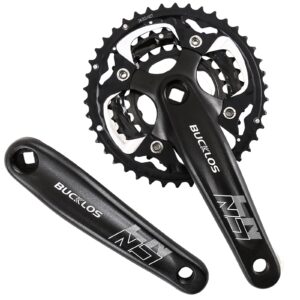 bucklos double/triple 64/104 bcd square taper bike crankset - 2x/3x mountian bike mtb 170mm bicycle cranksets with 22/24/26/32/38/42/44t chainring for 8/9/10 speed