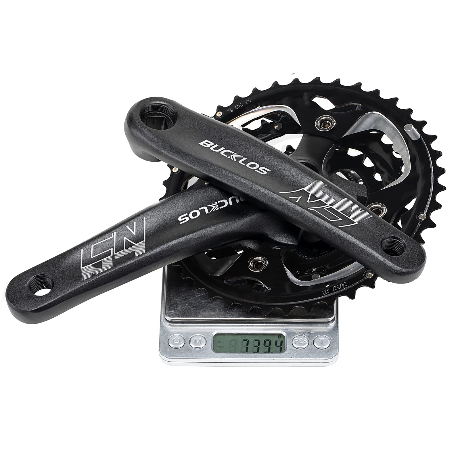 BUCKLOS Double/Triple 64/104 BCD Square Taper Bike Crankset - 2x/3x Mountian Bike MTB 170mm Bicycle Cranksets with 22/24/26/32/38/42/44T Chainring for 8/9/10 Speed