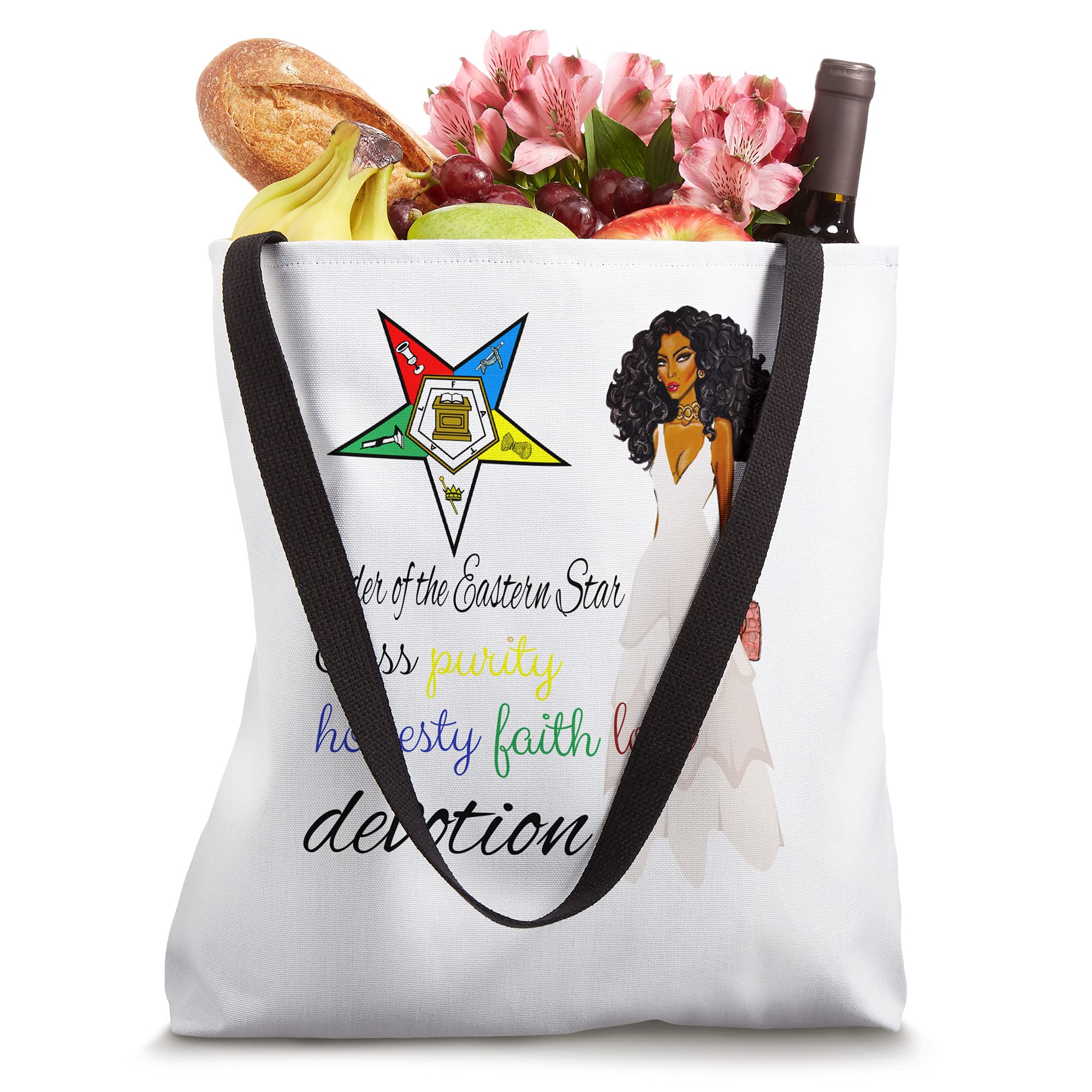 Order Of The Eastern Star OES Class Devotion Purity Diva Tote Bag