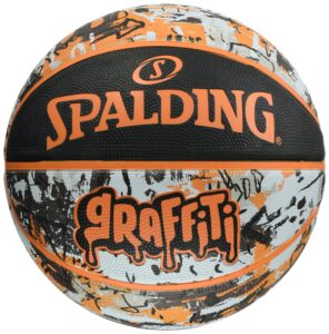 spalding basketball graffiti orange no. 5 basketball basket