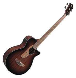 ibanez aegb24e acoustic electric bass, mahogany sunburst gloss