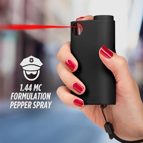 Stun Gun and Pepper Spray Combo - Protection for Women Self Defense 3-in-1 Kit, Stun Gun Pepper Spray with Flashlight, 175 Lumens, 1.44 MC Formulation, 16 ft Range, Rechargeable Battery, USB (Black)