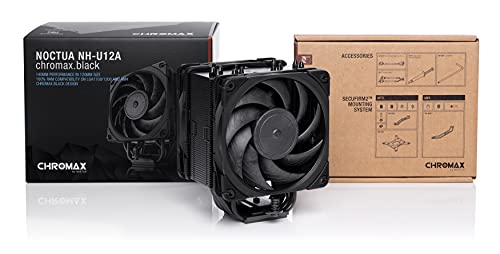 Noctua NH-U12A chromax.Black, 120mm Single-Tower CPU Cooler (Black) For Desktop