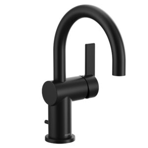 moen 6221bl cia collection single handle bathroom sink faucet, matte black