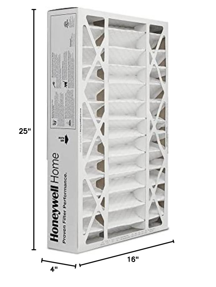 Honeywell Home 16x25x4 MERV 8, AC Furnace Air Filter, 1 PACK (CF408F1625-1PKAM)(Actual Dimensions: 15.63 x 24.75 x 4.38 in.) 1 Filter