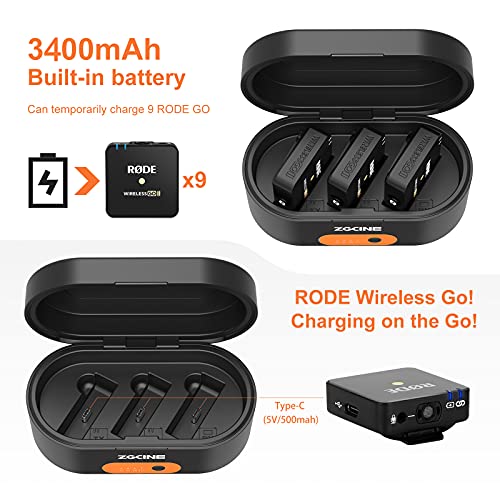 ZG-R30 Wireless Charging Case for Wireless Go ii Wireless GO Microphone System,Build-in 3400mAh Battery,Fast Charging,Compact and Portable