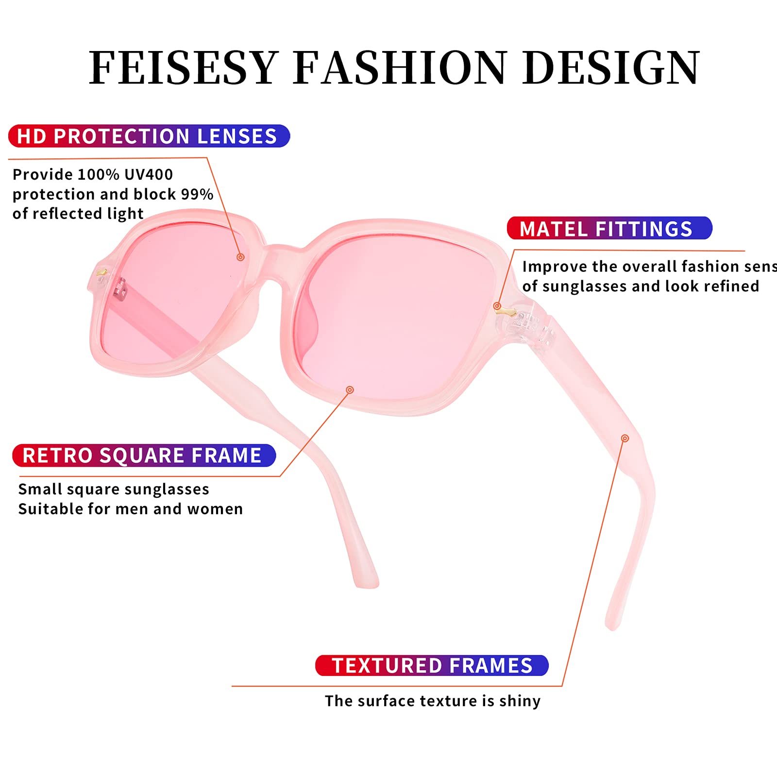 FEISEDY Retro 90s Rectangle Sunglasses Oval Yellow Sunglasses Trendy Irregular Square Sun Glasses for Women Men B2790