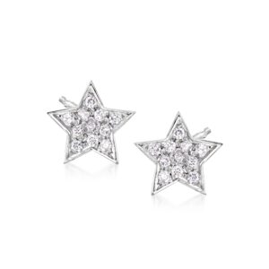 rs pure by ross-simons 0.20 ct. t.w. diamond star stud earrings in sterling silver