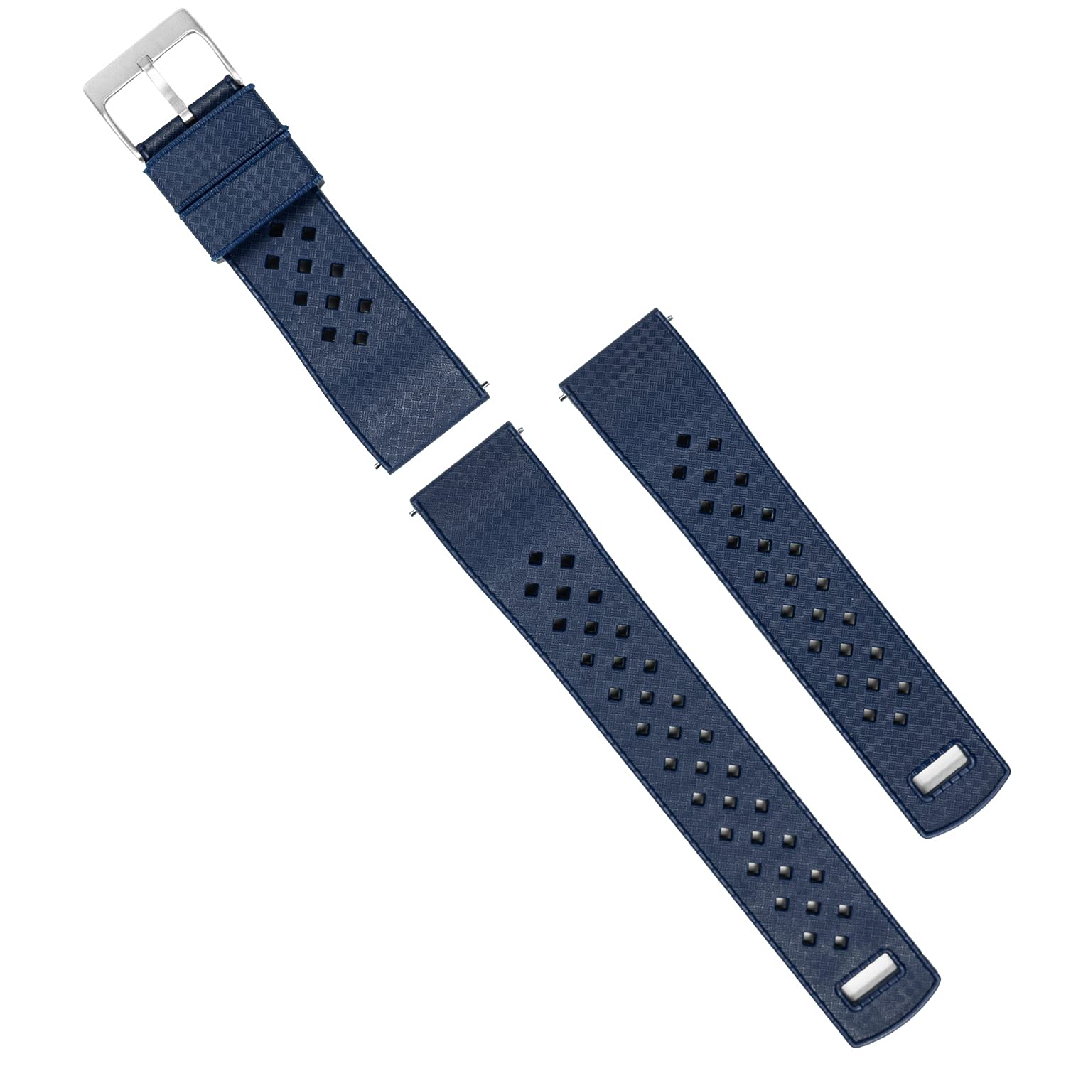 BARTON WATCH BANDS, 23mm Navy Blue - Tropical-Style Watch Bands - Quick Release - Choose Strap Color & Width