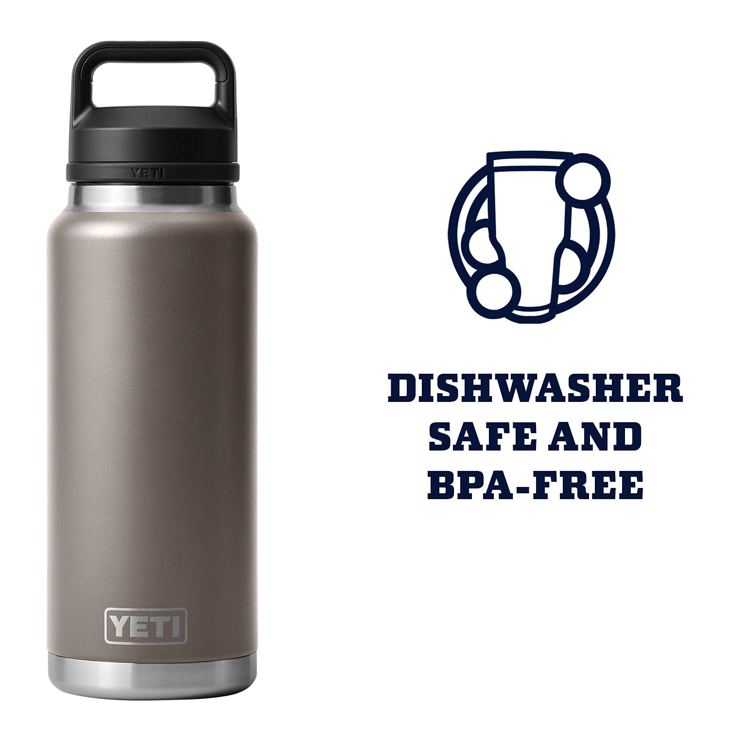 YETI Rambler 36 oz Bottle Retired Color, Vacuum Insulated, Stainless Steel with Chug Cap, Sharptail Taupe