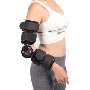 WILLQ Hinged ROM Elbow Brace for Post-op Surgery Recovery Dislocated Arm Elbow Brace Stabilizer Splint Arm Orthosis Injury Recovery Support Surgery ​Injury Recovery Pain Relief