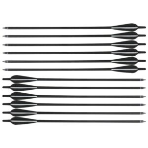 EROCK Carbon Crossbow Bolts Hunting Archery 17inch Carbon Archery Targeting Arrows for Crossbow Training/Hunting Target, 12pcs with Replaceable Arrowhead&Frosted Shaft