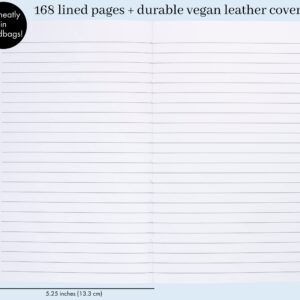 Kate Spade New York Take Note Large Vegan Leather Notebook, Black Striped Bound Journal Includes 168 Pages, Sarah Stripe