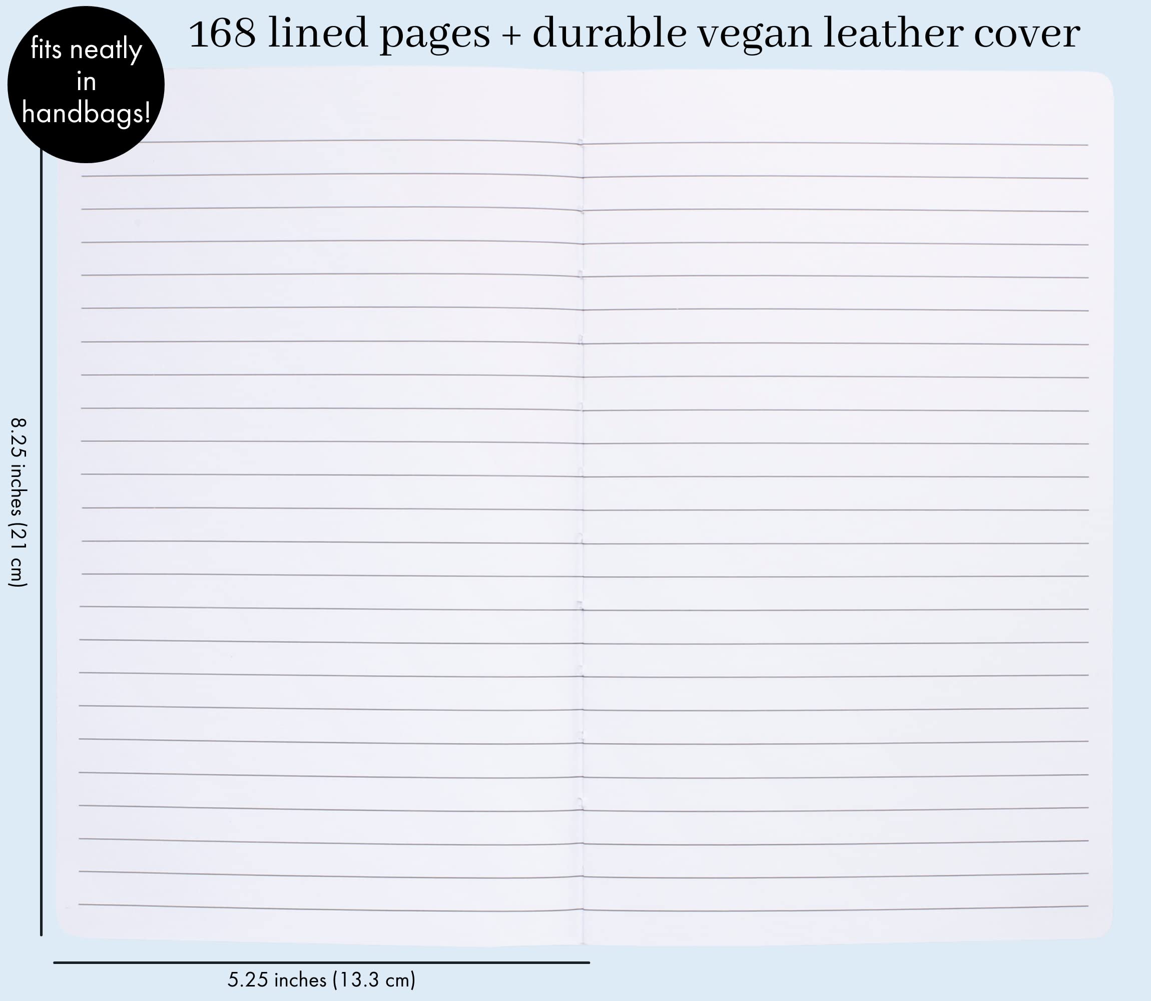 Kate Spade New York Take Note Large Vegan Leather Notebook, Black Striped Bound Journal Includes 168 Pages, Sarah Stripe