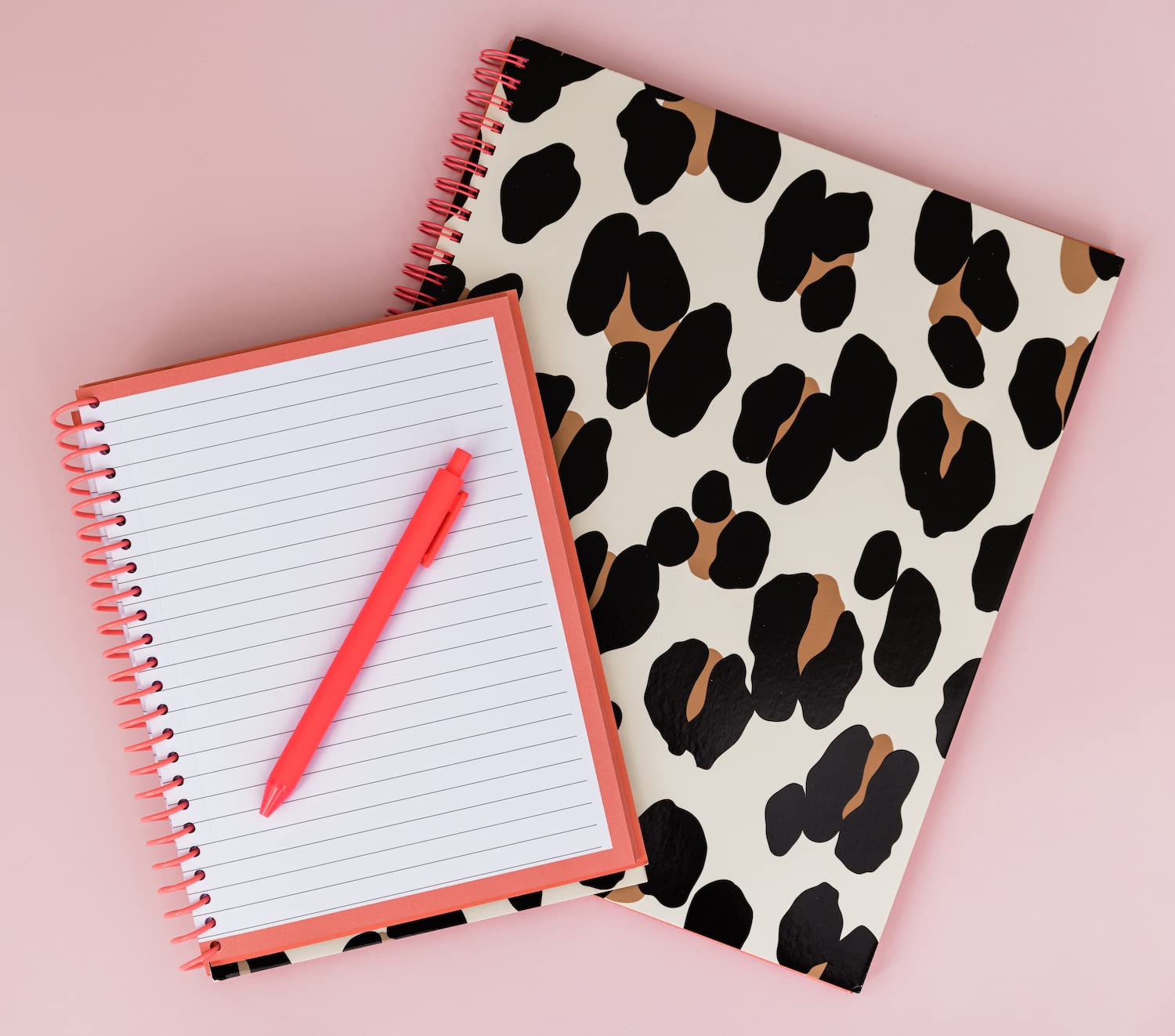 Kate Spade New York Large College Ruled Notebook, 11" x 9.5" Leopard Print Spiral Notebook with 160 Pages, Forest Feline