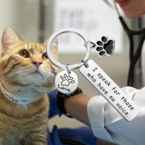 WSNANG Veterinarian Gifts I Speak For Those Who Has No Voice Keychain Vet Techs Gift Animal Rescue Gift (Speak For Those KC)