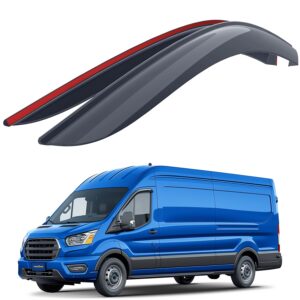 goodyear shatterproof window deflectors for ford transit 2014-2024, tape-on rain guards, window visors, vent deflector,vent visor, car accessories, 2pcs - gy003242lp