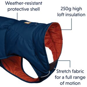 Ruffwear, Quinzee Insulated, Water-Resistant Jacket for Dogs with Stuff Sack, Blue Moon, Medium