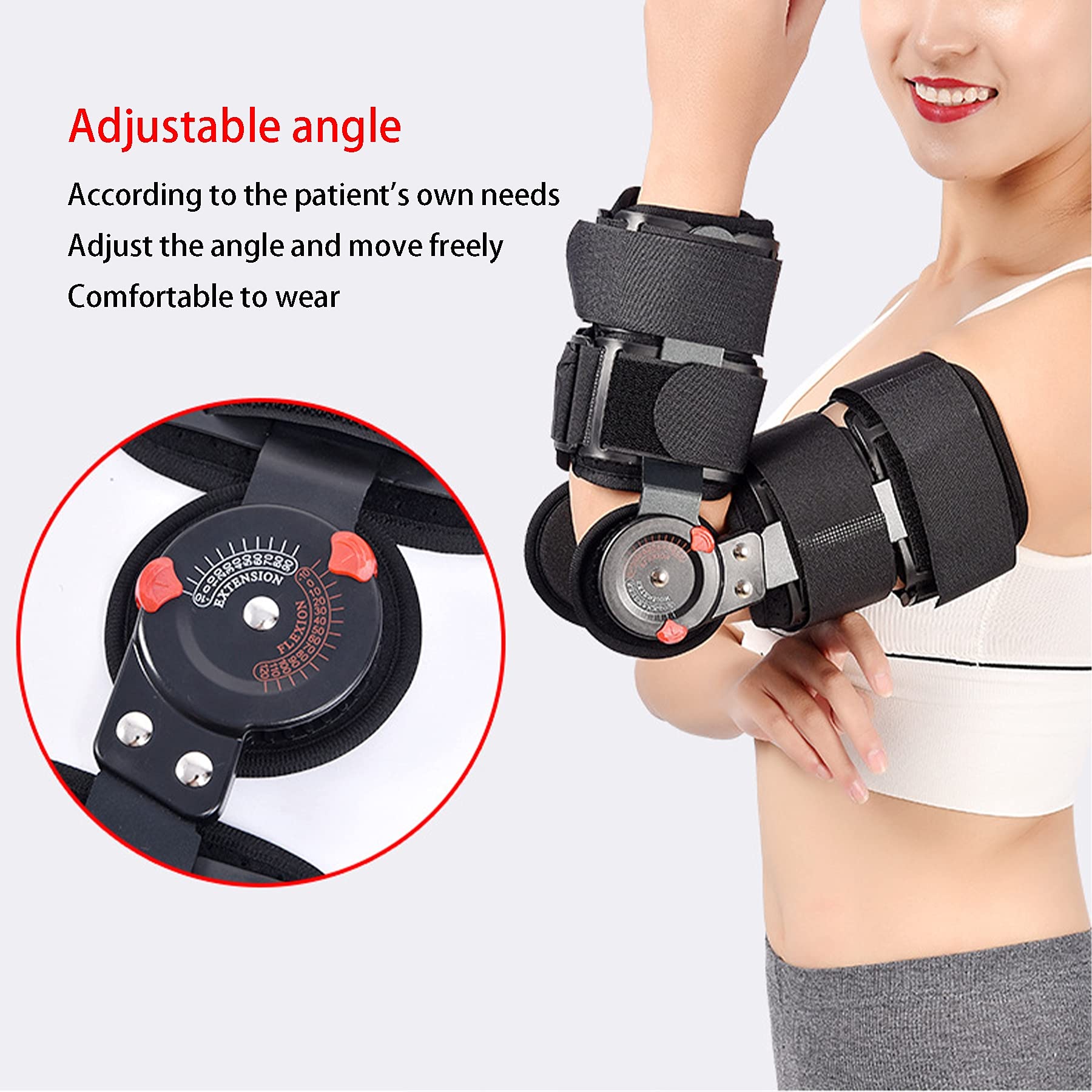 WILLQ Hinged ROM Elbow Brace for Post-op Surgery Recovery Dislocated Arm Elbow Brace Stabilizer Splint Arm Orthosis Injury Recovery Support Surgery ​Injury Recovery Pain Relief