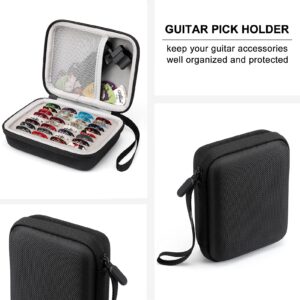 Liyacial Guitar Pick Holder Case Compatible for Fender, ChromaCast, D'Addario, JIM DUNLOP, Bolopick, Guitar Accessory Storage Pouch (black)