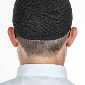 ihvan online Turkish Muslim Lux Knitting Kufi Hats for Men, Taqiya, Takke, Peci, Islamic Caps, Islamic Gifts, Standart Size, Black