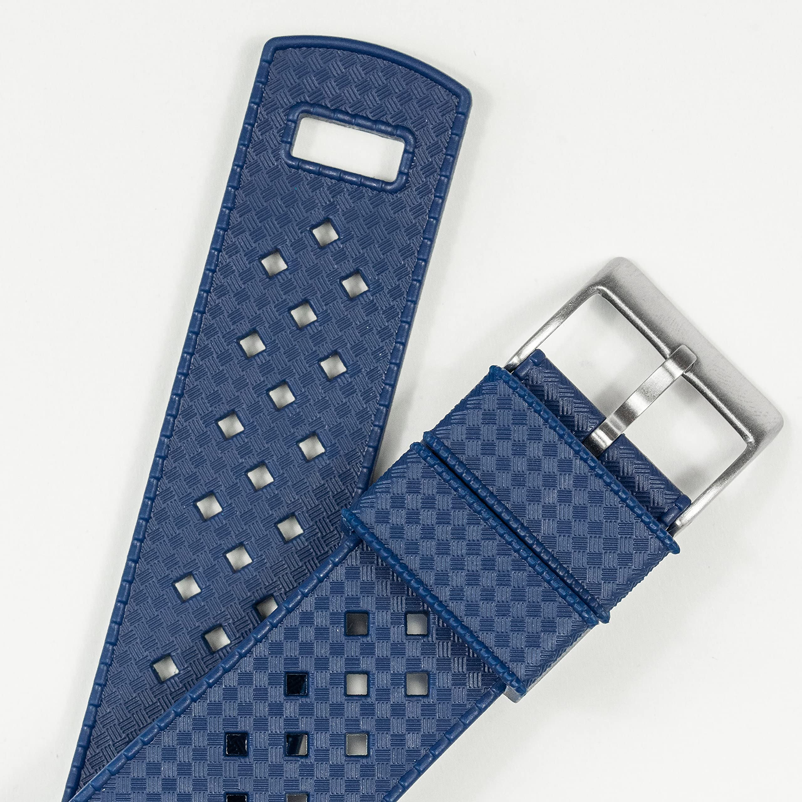 BARTON WATCH BANDS, 23mm Navy Blue - Tropical-Style Watch Bands - Quick Release - Choose Strap Color & Width