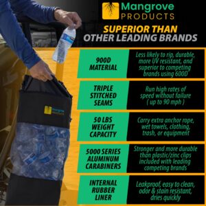 Mangrove Products: Portable Boat Trash Can, Reusable Trash Bag, Boating Equipment, Boat Storage, Boat Accessories Marine, Pontoon Boat Accessories, Fishing, Sandbar, RV, or Camping (Black)