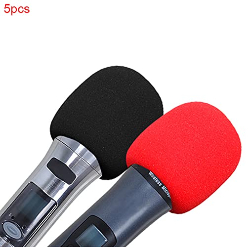 OriGlam 5pcs Foam Mic Cover Handheld Microphone Windscreen, Microphone Cover Foam Mic Covers, Microphone Cover Protection (Red)