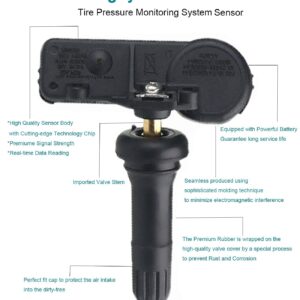 Aulligey 56029479AB Tire Pressure Sensor 315MHz Tire Pressure Monitoring Sensor TPMS (4 PCS) for Chrysler Dodge Jeep Ram Replaces OE# 56029465AB 56029479AA 56053030AB