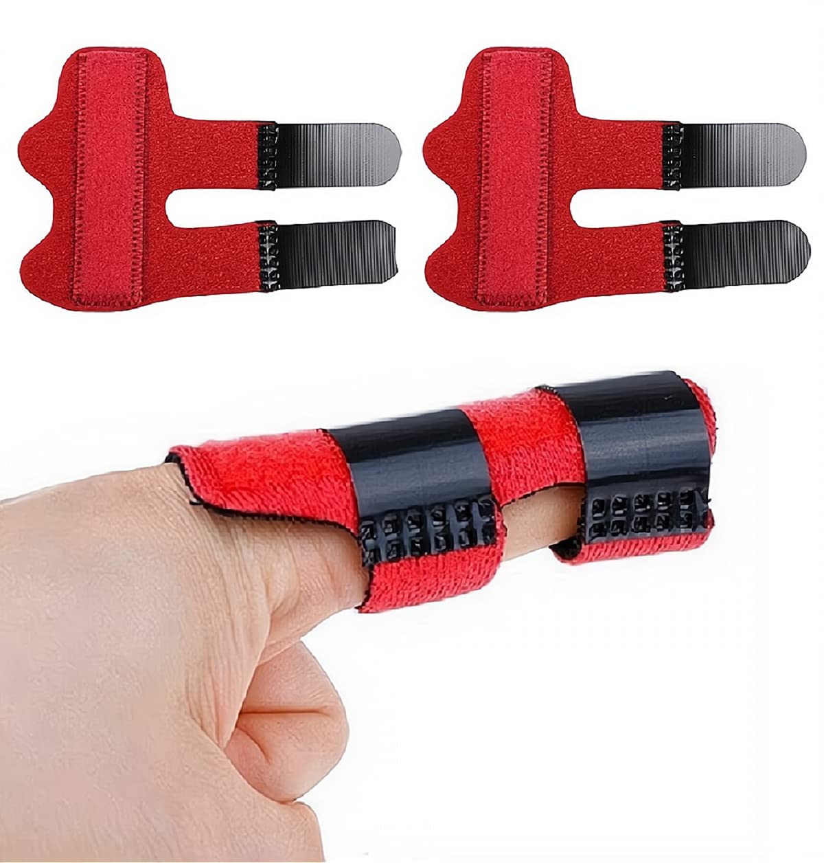 Finger splint , Trigger Finger Splint , Arthritis ​Injuries Splints Straightenin , Stabilize Arthritis Sprains , Adjustable Fixing Finger Fractures Splints, Finger Trigger Knuckle Protect 2 PCS(red)