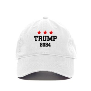 tech design trump 2024 maga election republican baseball cap embroidered cotton adjustable dad hat white