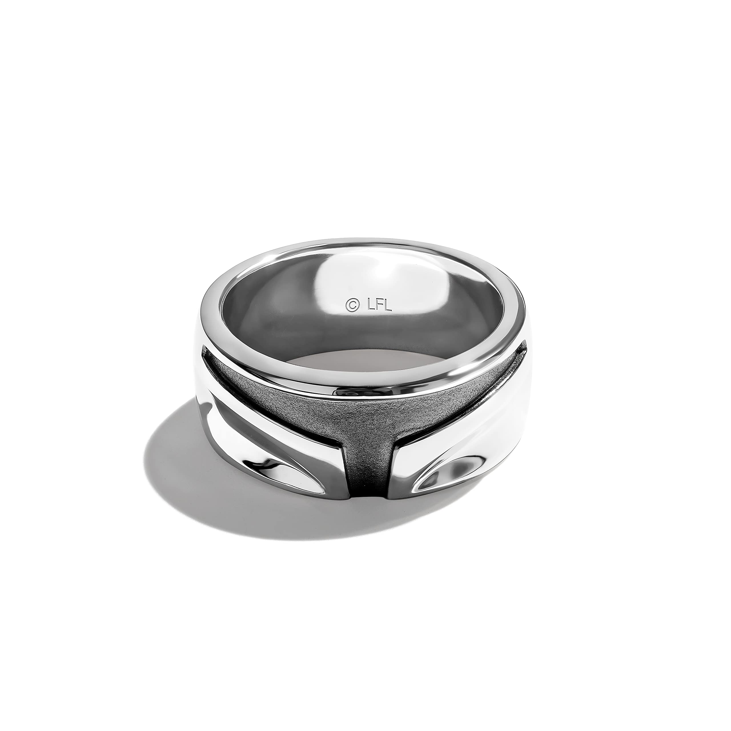 Jewelili Star Wars™ Fine Jewelry The Mandalorian™ Women's Ring Silver and Black Rhodium