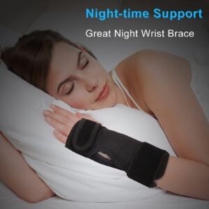 PEIZSON Carpal Tunnel Wrist Brace Night Support, Wrist Support Braces Right Hand with Splint for Tendonitis, Arthritis, Sprain, Carpal Tunnel Syndrome, Carpal Tunnel Pain Relief Brace for Men & Women