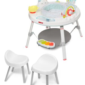 Skip Hop Baby 3-in-1 Grow with Me Set with Activity Center & Toddler Chairs, Silver Lining Cloud