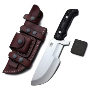 GCS Handmade G10 Handle D2 Tool Steel Bushcraft Tracker Hunting Knife Tracker Knife with leather sheath Full tang blade designed for Hunting & EDC GCS 309s