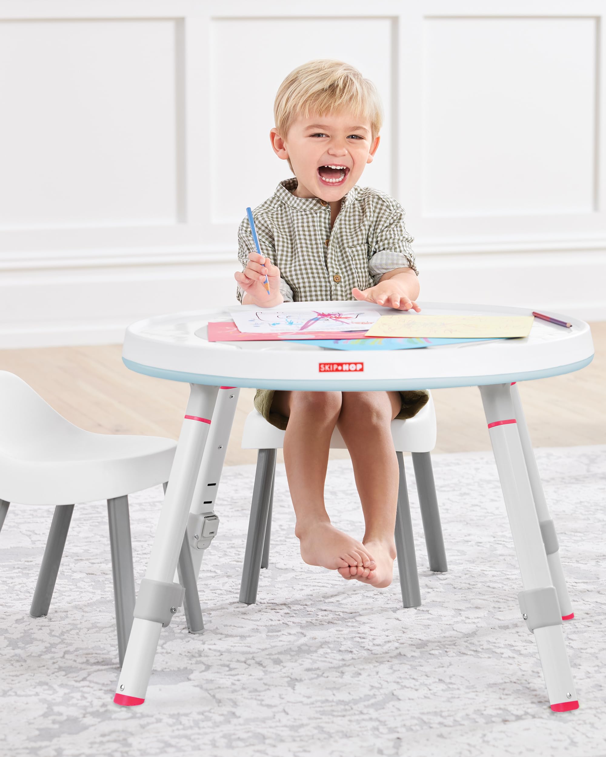 Skip Hop Baby 3-in-1 Grow with Me Set with Activity Center & Toddler Chairs, Silver Lining Cloud