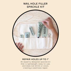 soto Small Hole Repair, Beige, 7-Piece Kit (No. 09 Rough Sketch) - High Strength Small Hole Repair Kit for use on: Walls, Drywall, Ceiling, Furniture, Cabinets