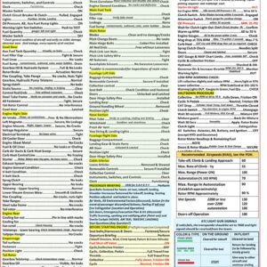 Robinson 44 Helicopter Quick Reference Checklist