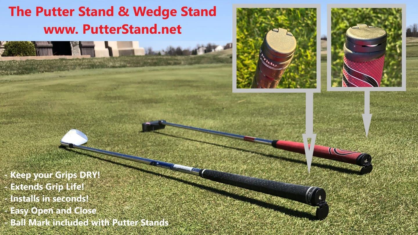 Golf Chipper and Putter Prop Stands – Hinged Putter Stand Cap Keeps Golf Club Shafts Off Ground – Putter Holder by HD Products (Ovesized)