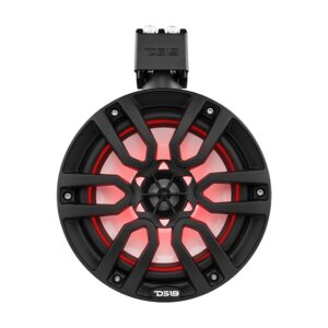 DS18 NXL-X8TP/BK Hydro 8" Marine Water Resistant Wakeboard Towers Speakers with Integrated RGB LED Lights - 375 W Max 125 W RMS 4 Ohms - Great for Boats Motorsports Jeep ATV & UTV - Pair